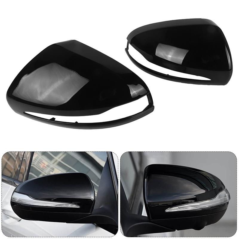 LHD Rearview Mirror Cover For Mercedes Benz C GLC S E Class W205 X253 W222 W213 W238 Glossy Black/Carbon Fiber Side Mirror Cover