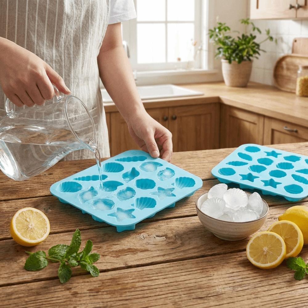 Seestern-Form Silikon-Schokoladenform 16 Fächer Eiswürfelform Kuchen-Dekorationsform Haushalt