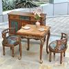 Solid Wood Dining Table & Chair Set, Retro Style, Square Design, Water-Based Paint, Original Wood Color – Ideal for Small Apartments.