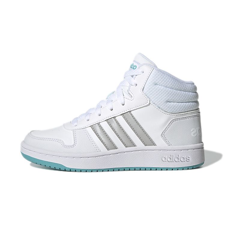 Adidas Neo Hoops 2.0 K Comfortable Durable Mid-Top Skate Shoes Kids Sneakers White GZ7774