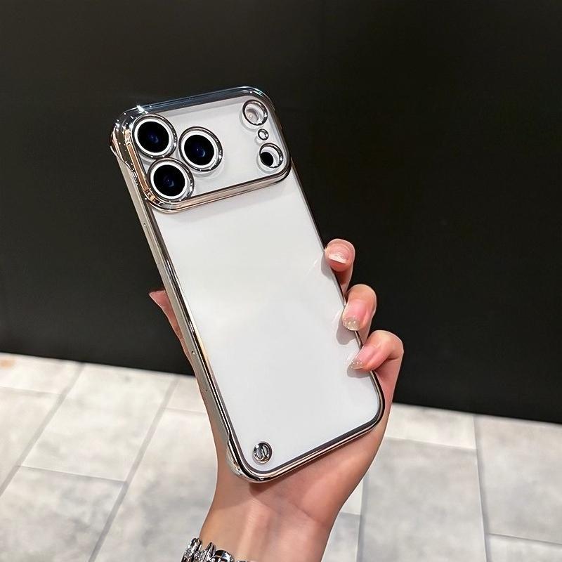 Plating Clear Frameless Phone Case for iPhone 17 Pro Max Ultra-Thin Hard PC Shell for iPhone Air 17Pro Bumper