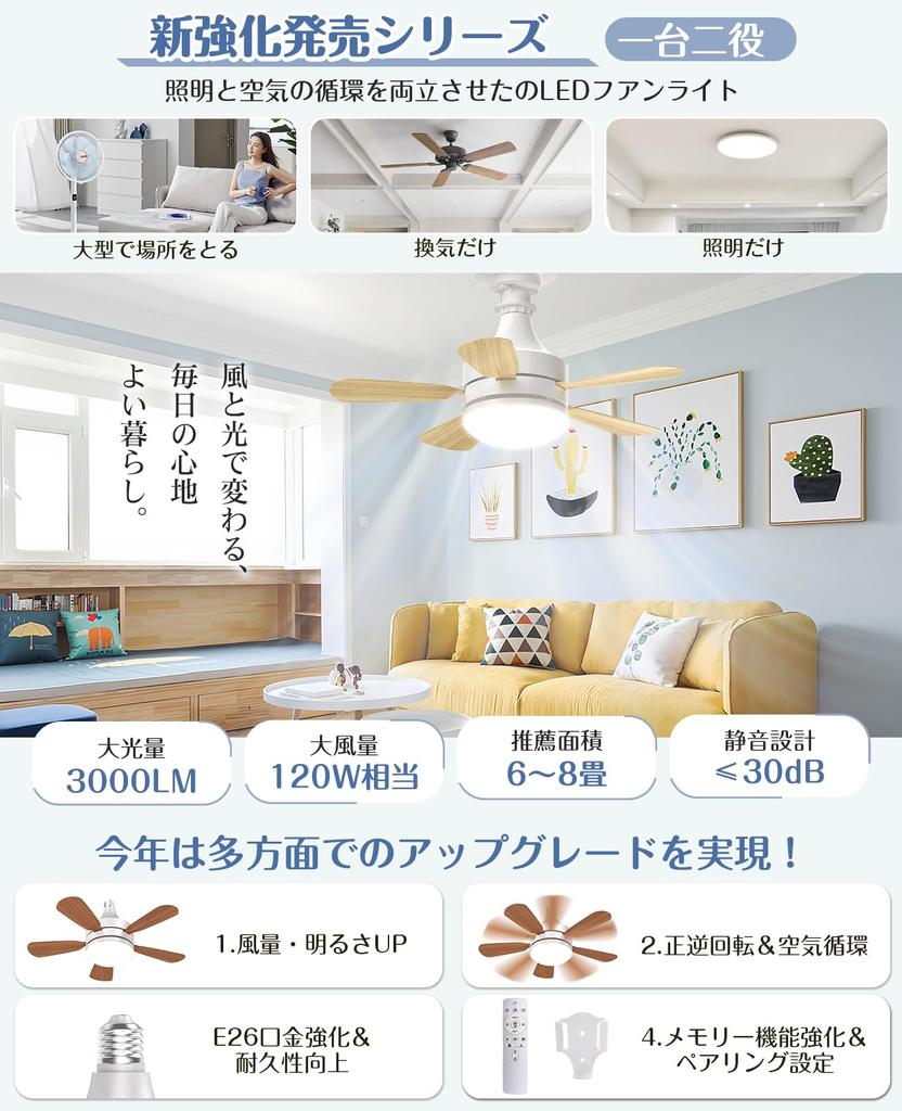 Forward and Reverse LED Ceiling Ceiling Night Forward and Reverse Stepless Dimming and Color Airflow DC Timer Compact Air Easy Suitable for Bedrooms