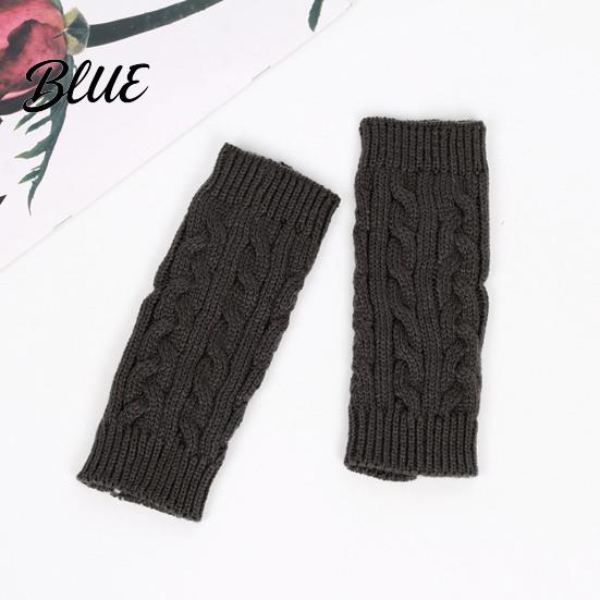 Lightweight Warm Wrist Sleeves Women Ribbed Arm Warmers Stretchy Cable Knitted Fingerless Gloves Winter Gloves Soft Mitten Half Finger for
