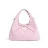 Gentle and sweet strap bow handbag spring new simple casual large-capacity dumpling bag