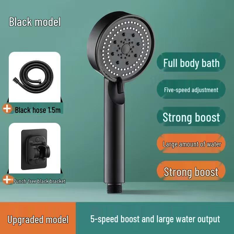 Pressurized Rain Shower Head Set for Household Bathroom with Water Heater Compatibility