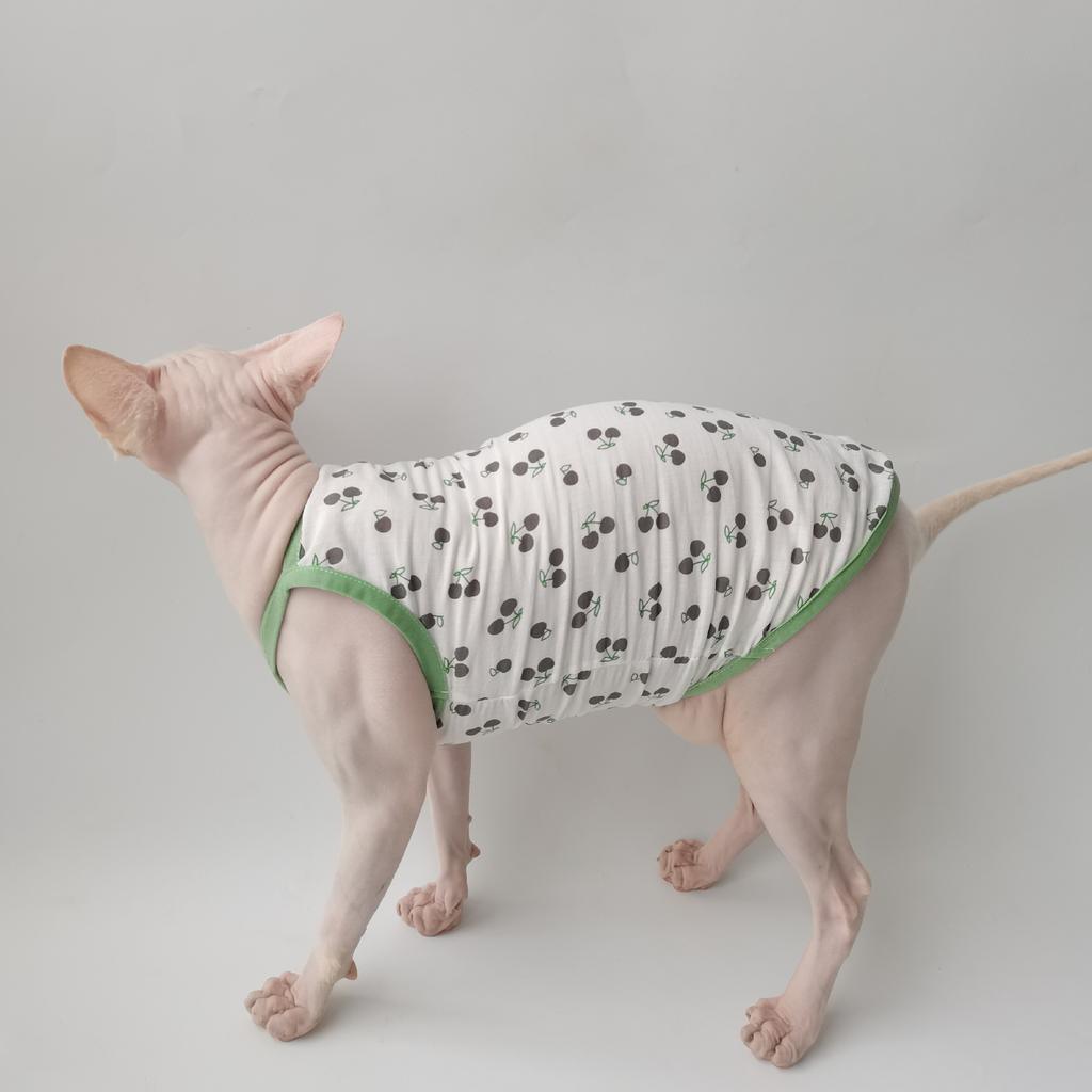 Lente en Zomer Katoenen Kersenrok met Bretels Ademend en Comfortabel Sphinx Kaal Kat Duitse Kleding