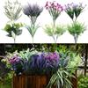 18PCS Artificial Lavenders  Plastic Simulation UV Resistant Outdoor Flowers Fake Plants for Home Garden Porch Decor