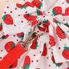 Lovely Strawberry Print Pet Dress Harnesses Holiday Washable Pet Costume with Bowknot and Matching Leashes