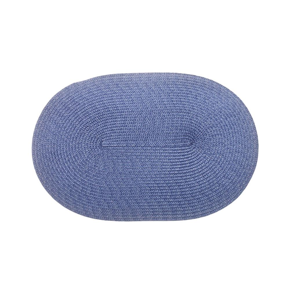 4 Stück Blaue Rattan-Tischsets 30 x 45 cm Weiden-Tischsets Boho Geflochtene Tischsets Esstisch