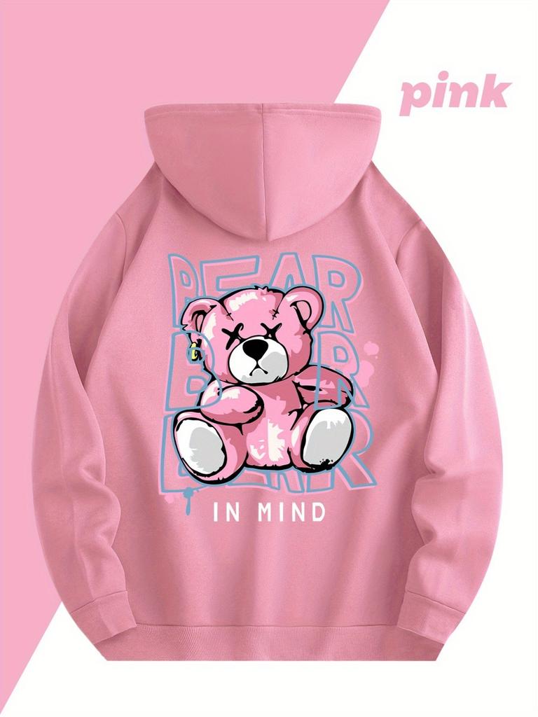 2025 Neue Herbst Herrenmode Bär Gedruckt Weicher und Bequemer Hoodie Outdoor Vielseitige Streetstyle Kleidung