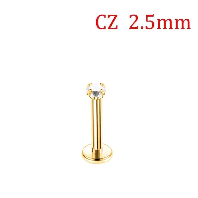 1 Stück G23 Titan Piercing CZ Stein Innen Gewinde Labret Monroe Lippenring Tragus Nagel Helix Ohrstecker 16G 18G Körperschmuck