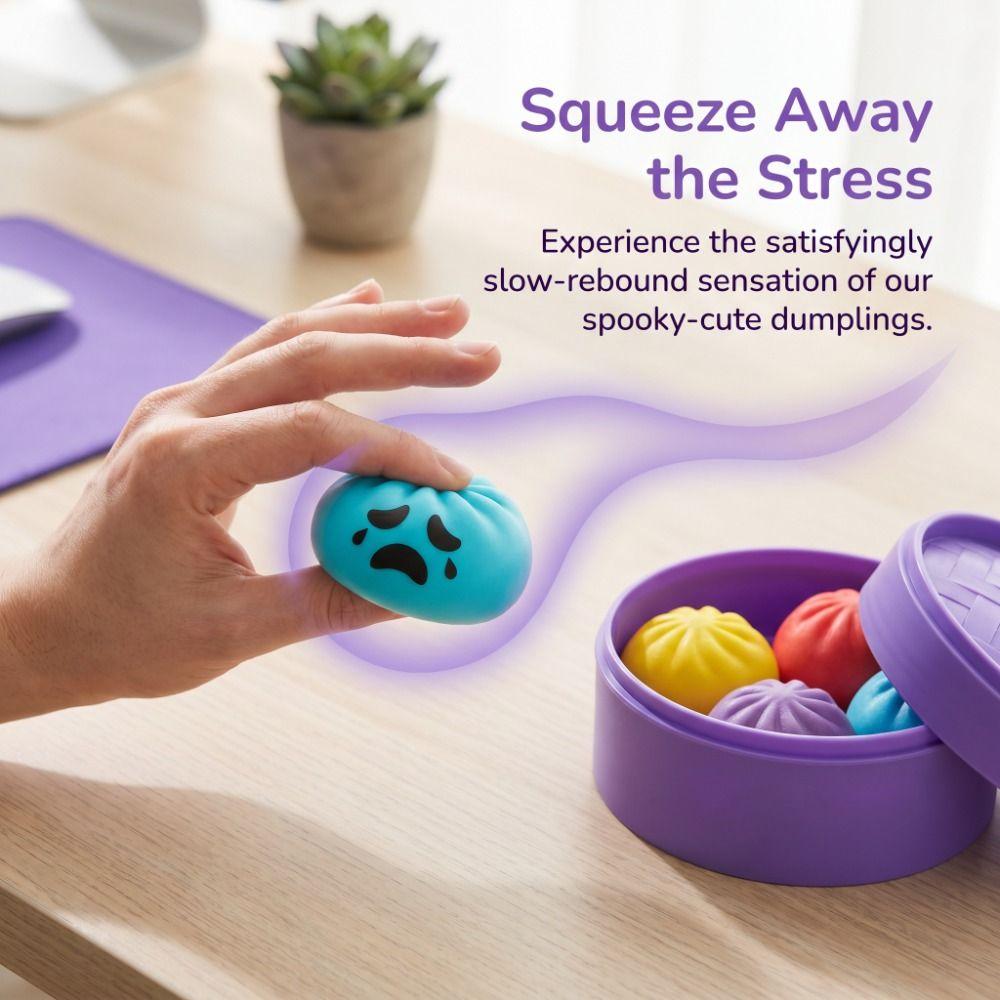 With Steamer Dumplings Squishy Toy Slow Rising Squishy Bun Dumpling Sensory Toy Adults&Kids
