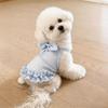 Rüschenrand Haustier Hundekleid Leicht Atmungsaktiv Haustierkleid Hundegeschirr Weste Frühling Sommer
