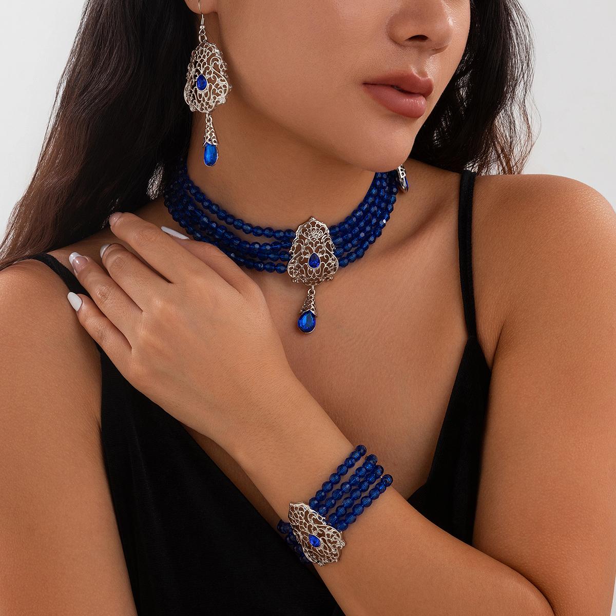 

Ingemark Готический многослойный хрустальный чокер-цепочка, браслет, серьги-капли для женщин, темпераментный цирконовый набор, аксессуары на Хэллоуин