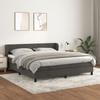 Box Spring Bed with Mattress Dark Gray 160 x 200 cm Velvet
