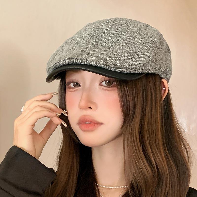 Anti-beret children autumn and winter new cap retro forward hat men's British style newsboy hat hipster