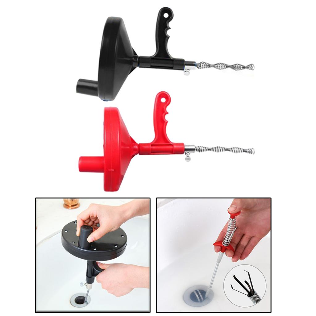 Plumbing Clog Remover Dredger Drain Augers Hook Steel Dredging Sink Cable Kitchen Sewers , Black 5M