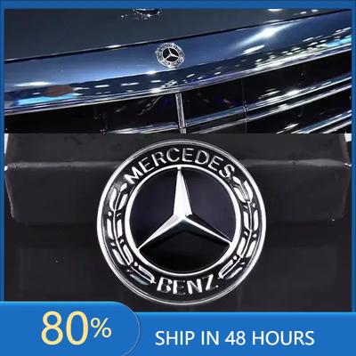 Cfrbzt1 For AMG For Mercedes Benz 3 Pins ABS Car Emblem Front Top Grille Hood Edge Head Bonnet Badge for Mercedes Benz New E/S Class Sta