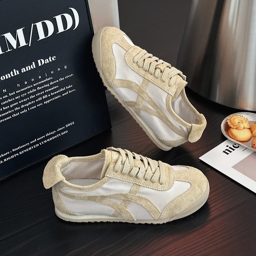 2025 spring new matte leather German training shoes women's retro flat-bottomed lace-up Forrest Gump shoes casual sports shoes