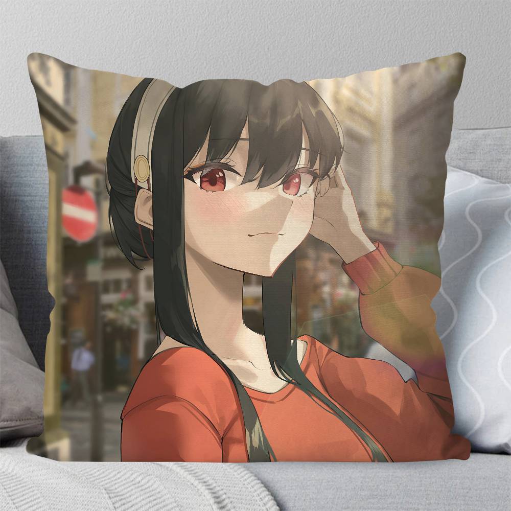 Anime S-SpyXFamilyes Pillow Case Square Pillow Bedroom Sofa Leisure Comfort Cushion Car Living Room Home Decoration