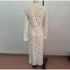 Elegant See Through Split Dress Women White Lace Up Deep V-neck Long Sleeve Female Dresses Loose Lady Dress