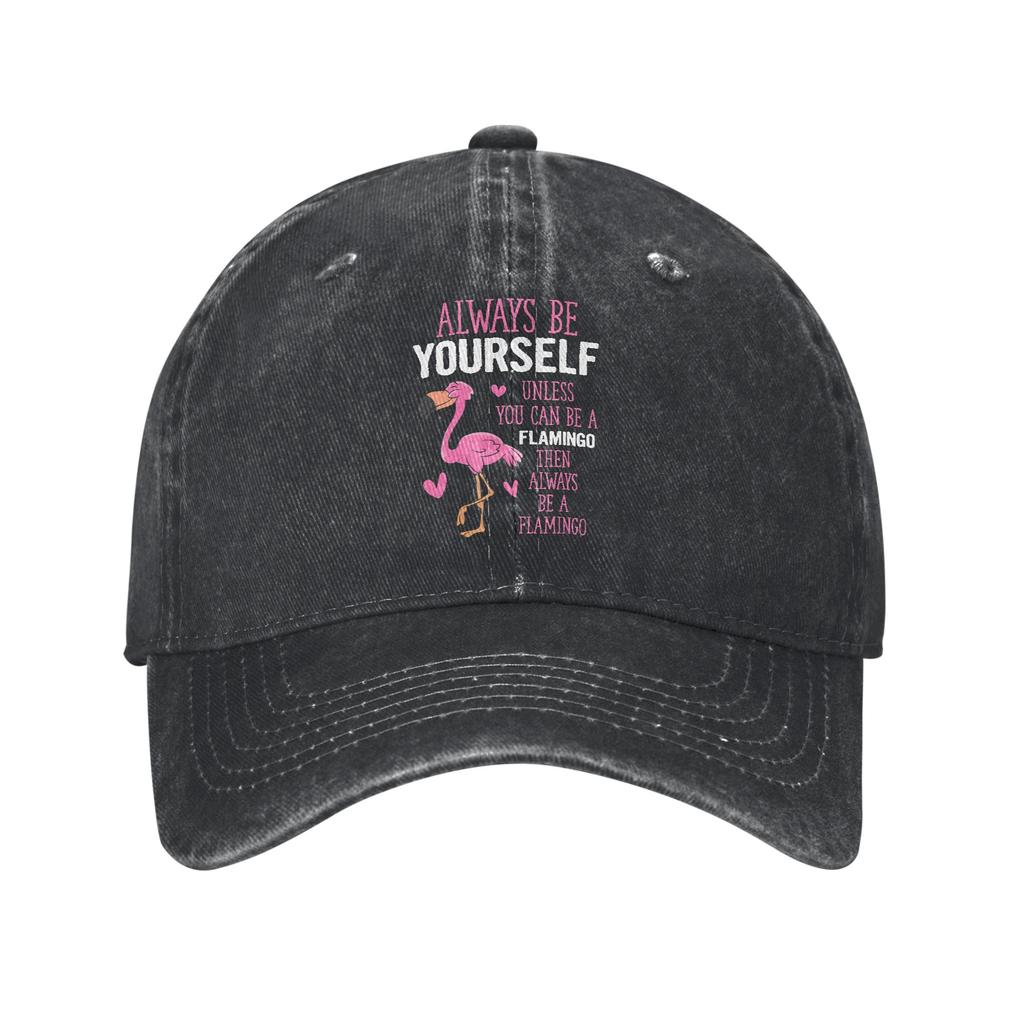 Fashion Our Flock Rocks Flamingo Baseball Caps Unisex Women Distressed Cotton Sun Cap Outdoor All Seasons Travel Gift Caps Hat