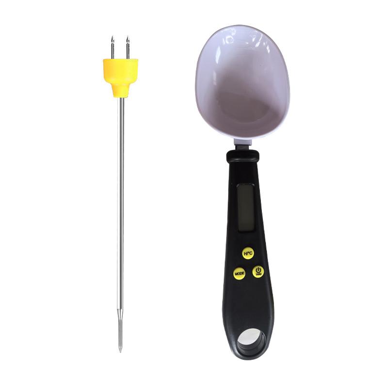 

2 в 1 электронные кухонные весы 500 г/0,1 г ЖК-дисплей мерная ложка весы ложка для взвешивания муки соуса пищевой термометр измерительные инструменты чёрный