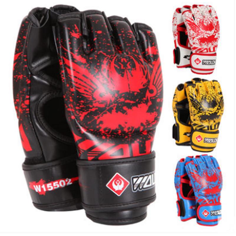 MMA & Sanda Fingerless Boxing Gloves for Adults & Kids - Half-Finger Design