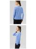 Merino Wool Seamless Color Block Two-Piece Sports Long Sleeve T-Shirt