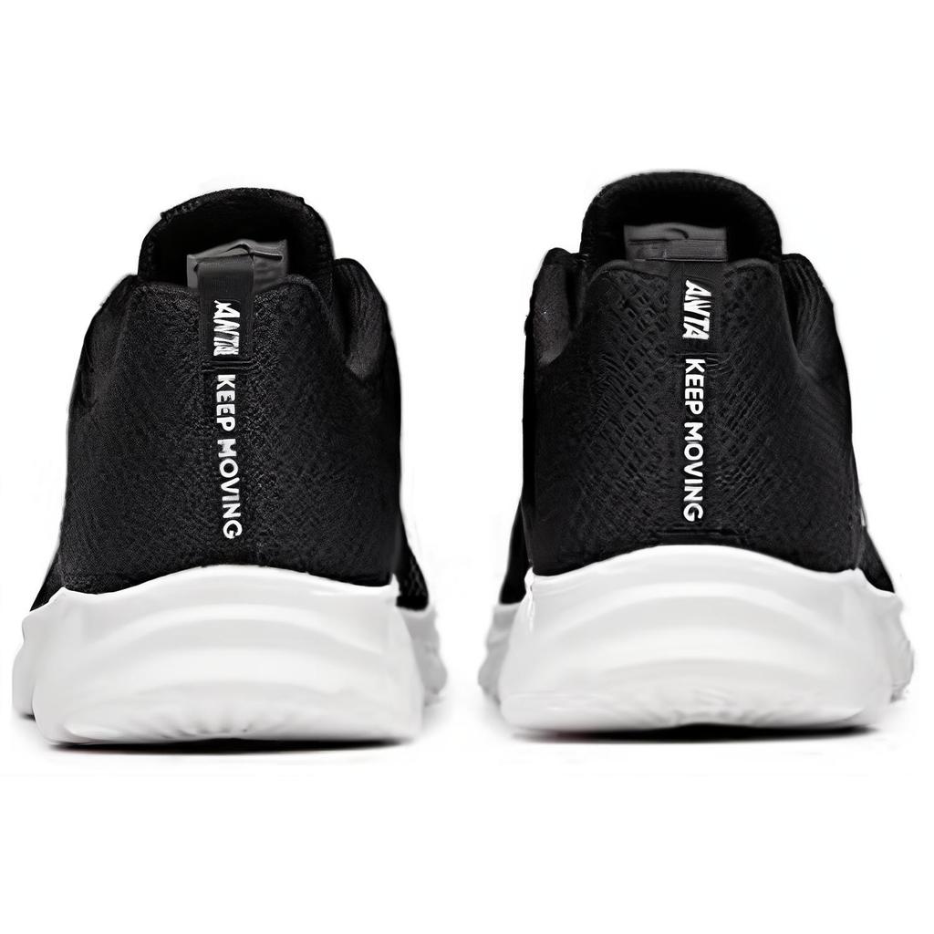 Anta Breathable Soft Sole Shock Absorbing Durable Low Top Running Shoes Men Sneaker Black White 912115577-1