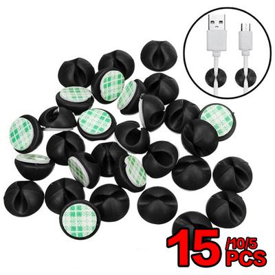 5/10/15pcs Cable Clips Winder Cable Organizer Desktop Wire Storage Charger Cable Cord Holder For Car USB Charging Tablet