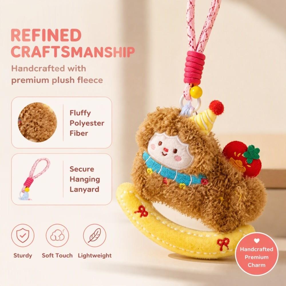 Fluffy Curly Haired Lamb Pendant Soft Sheep Pendant Bag Charm Plush Sheep Keychain  Women