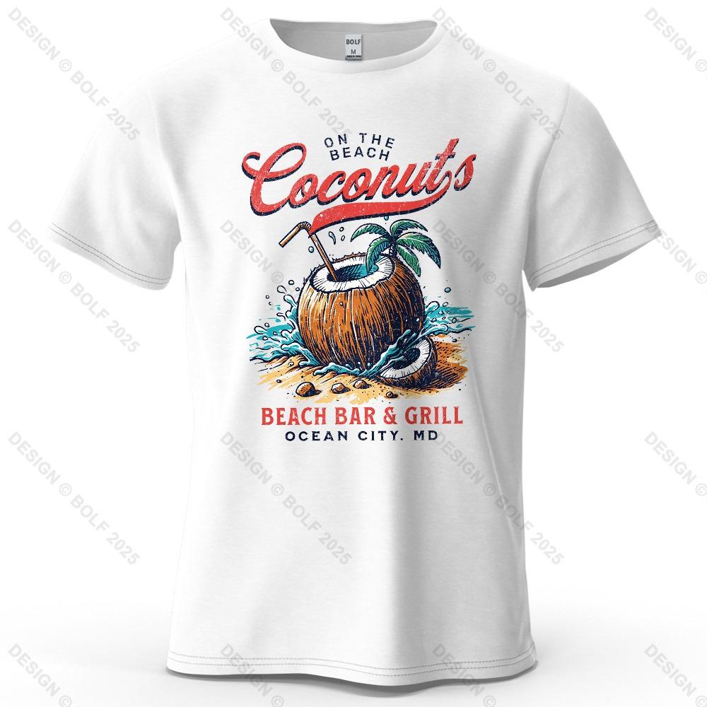 Men's Beach Outings Graphic Short Sleeve T-Shirt Vintage Printed Tops Tee for Women Summer Casual Sportswear