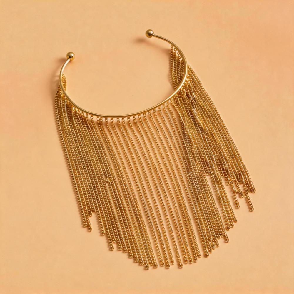 Adjustable Alloy Arm Cuff Bracelet Exquisite Design Fringe Arm Cuff Body Chain Party Wear