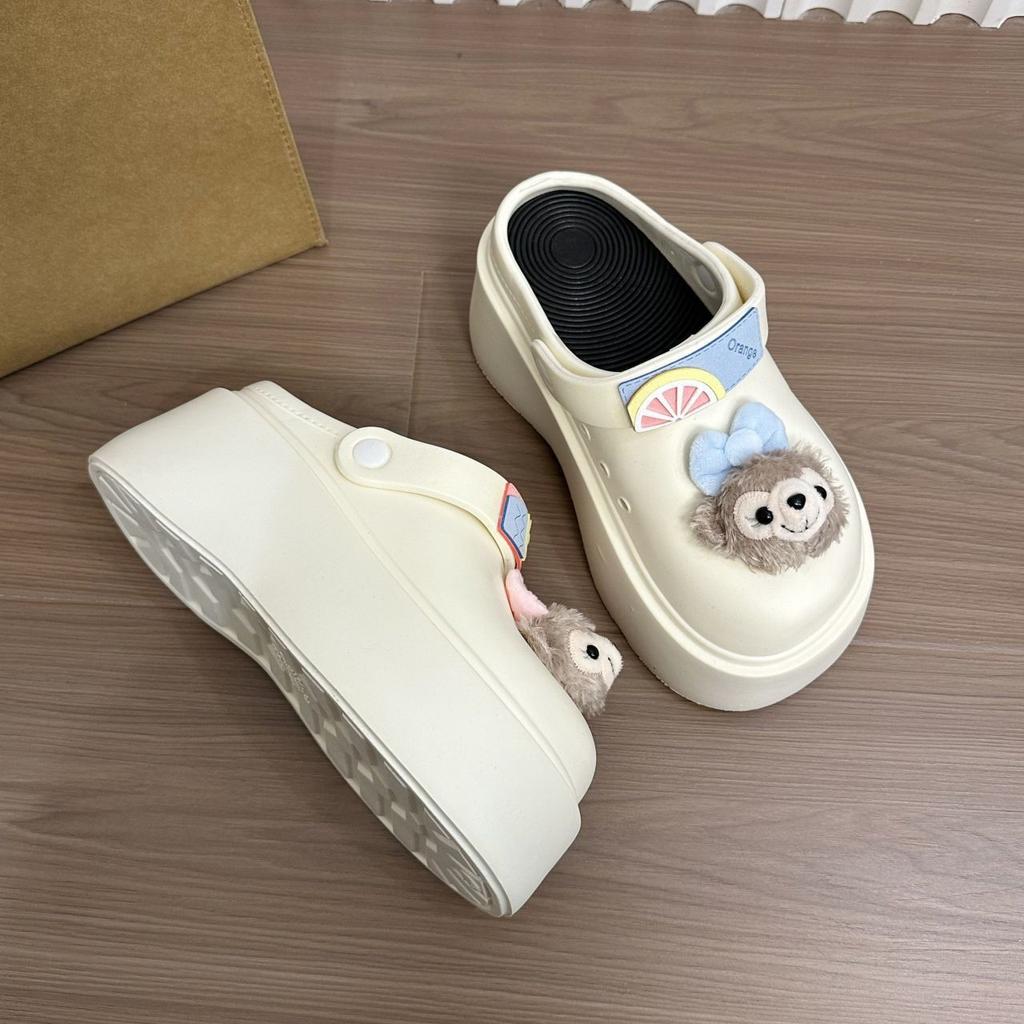 Thick Bottom Stepping On Shit Feeling Lazy Bag Head Half Slippers Female 2025 Summer Wear Cute Cartoon Shirley Mei One Foot Sandals