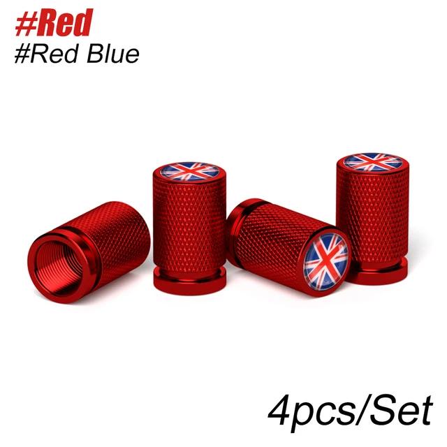 4Pcs/set Car Valve Cap Aluminum Alloy With UK Flag Tire Cap Metal Valve Core Cover Valve Cap Cover For Mini Cooper Accessories pwaxk99