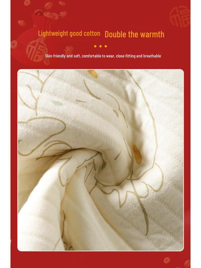 Newborn Quilted Winter Warm Set: Two-Piece Snap Crotch Baby Clothes for Autumn/Spring