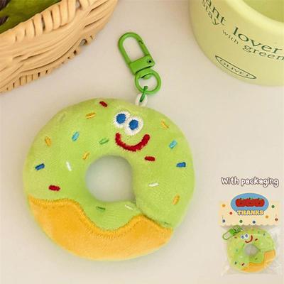 Jouet en Peluche Animal Donut Créatif Mignon Doux Rembourré Porte-clés Pendentif Charme de Sac de Dessin Animé Ornements Suspendus pour Sac à Dos Porte-clés de Voiture Cadeau