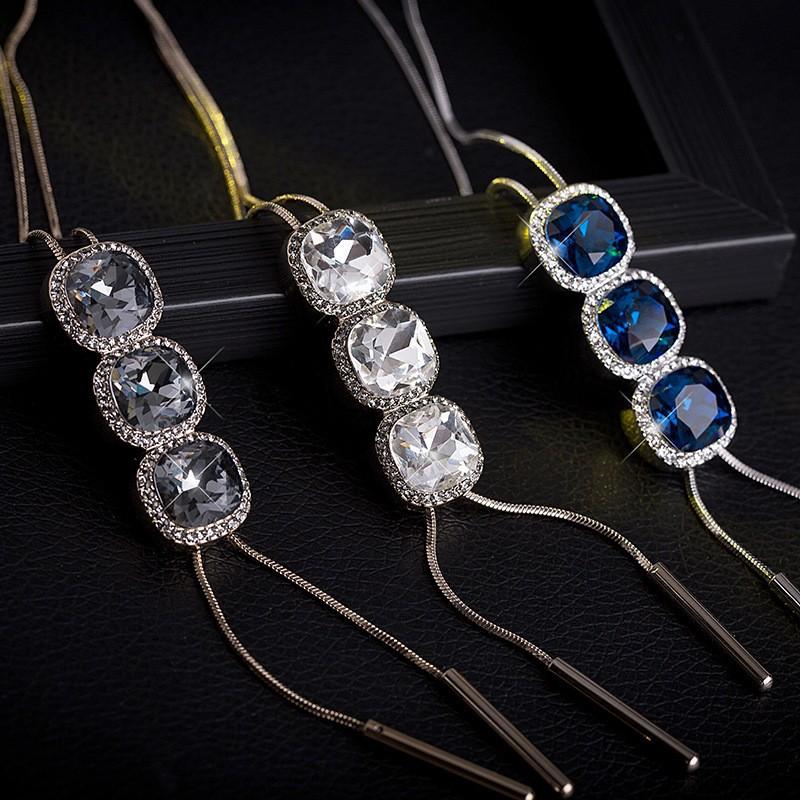 Fashionable Long Autumn and Winter Versatile Accessories Pendant Tassel Crystal Jewelry Pendant Necklace