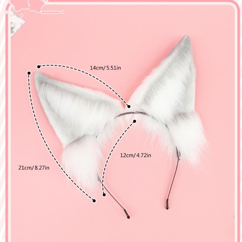 Plush Foxes Ears Headband For Women And Kids Soft Hairpieces Comfortable Headwear Adjustable Animal Hair Accessory