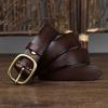 Handmade Retro Copper Buckle Ladies Belt Leather Belt Simple and Versatile Pin Buckle