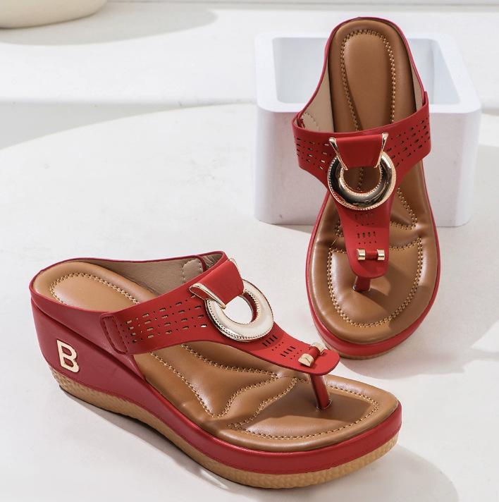 Women's Wedge Heel Cross-Band Sandals – Summer Beach Toe, European & American Style