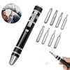 Multifunction 8 In 1 Pocket Precision Mini Screwdriver Pen Mobile Phone Repair Hand Tools Kit Portable Screwdriver Set Bits