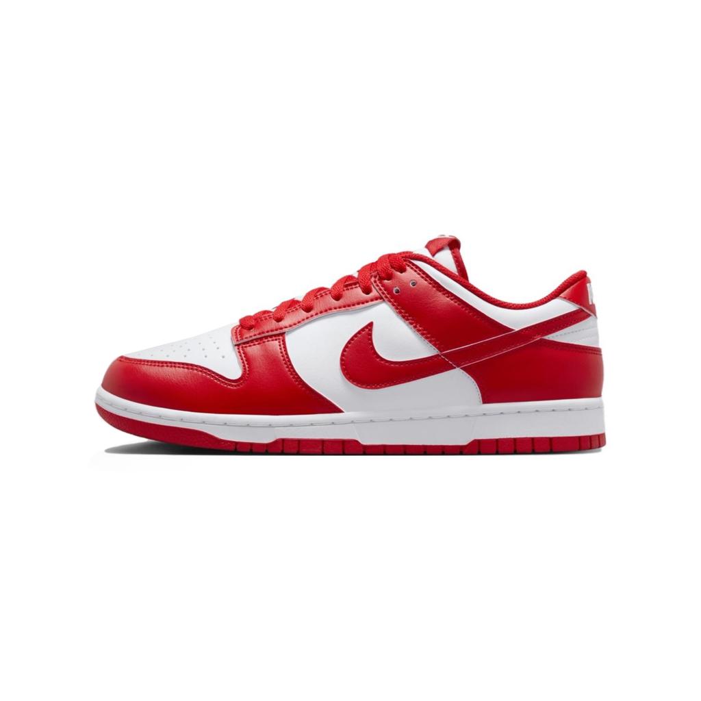 Nike Dunk Abrasion Resistant Lightweight Slip Resistant Low top Skateboard Shoes Unisex Red White HF5441-104(Team502-)