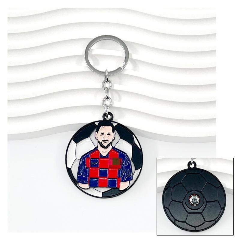 Chelsea AC Milan Barcelona Messi Real Madrid Ronaldo Football Keychain Turning Fan Pendant Blind Box Gift