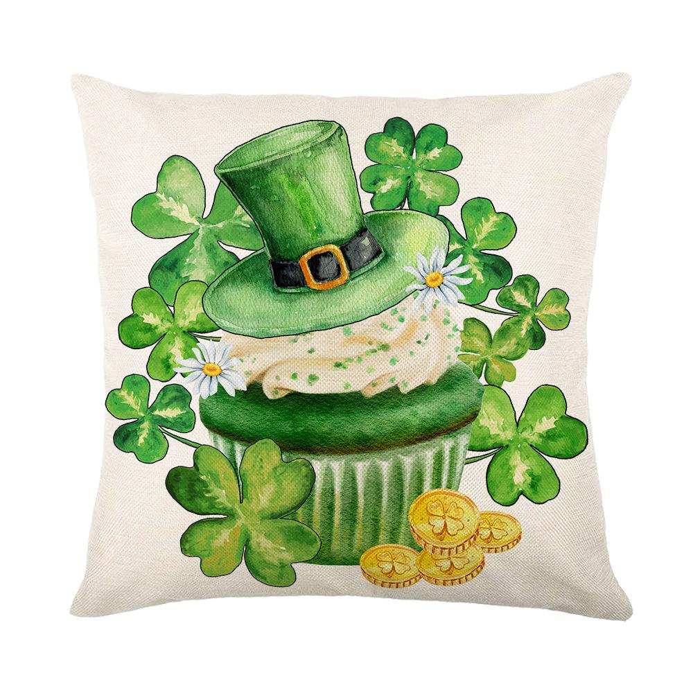 Pillowcase Home Sofa Cushion Cover St. Patrick's Day Pillowcase Cartoon Irish Pillowcase Ins Style