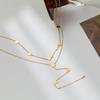316L Stainless Steel Hip Hop PunkVintage Multilayer Heart Pendant Necklace For Women Double Layer Chain Necklace