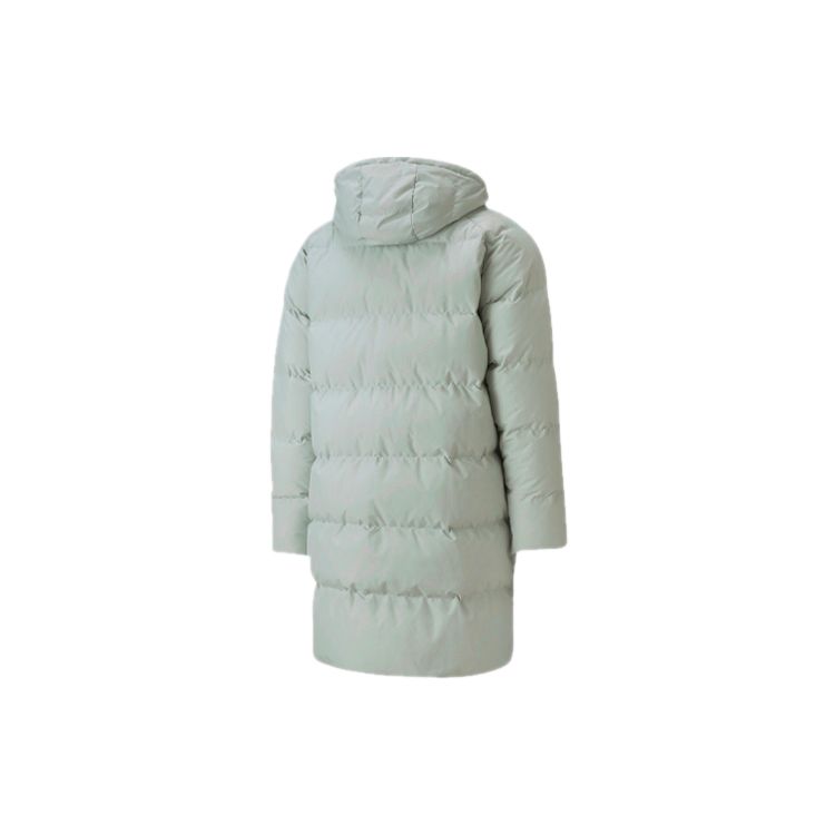 Puma Classics Long Down Kapuzenjacke Mittellang Warme Daunenjacke Herren Oberbekleidung Grau-Grün 599309-49