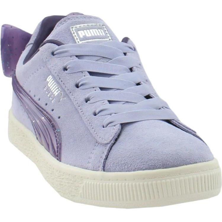 Puma Suede Bow Jelly Comfortable Soft Low-Top Kids Sneakers Kids Sneakers Purple 368960-02
