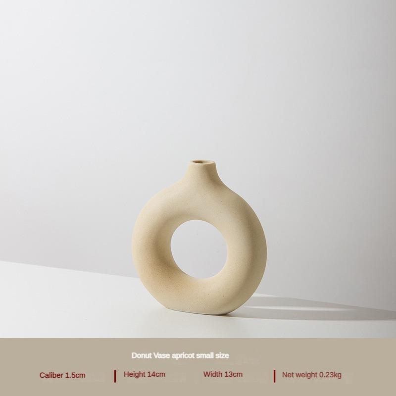 Vază din ceramică Vază cerc Decorată din ceramică Vasă din ceramică creativă Costum Vasă din ceramică pentru sufragerie